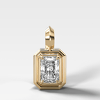 Double Bezel Elongated Radiant Attachable Diamond Pendant