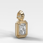Double Bezel Elongated Radiant Attachable Diamond Pendant
