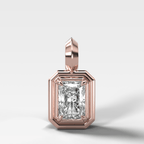 Double Bezel Elongated Radiant Attachable Diamond Pendant