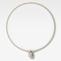 Double Bezel Emerald Attachable Diamond Pendant With Beaded Chain (3mm)
