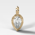 Double Bezel Flipped Pear Attachable Diamond Pendant