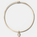 Double Bezel Flipped Pear Attachable Diamond Pendant With Reversible Omega Chain (3mm)