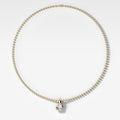 Double Bezel Heart Attachable Diamond Pendant With Beaded Chain (3mm)