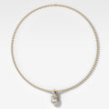 Double Bezel Pear Attachable Diamond Pendant With Beaded Chain (3mm)