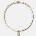 Double Bezel Pear Attachable Diamond Pendant With Reversible Omega Chain (3mm)