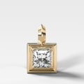 Double Bezel Princess Attachable Diamond Pendant