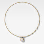Double Bezel Round Attachable Diamond Pendant With Beaded Chain (3mm)