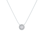 0.50 CT Round Brilliant Cut Moissanite Halo Necklace