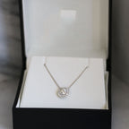 0.50 CT Round Brilliant Cut Moissanite Halo Necklace
