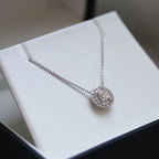 0.50 CT Round Brilliant Cut Moissanite Halo Necklace