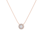 0.50 CT Round Brilliant Cut Moissanite Halo Necklace