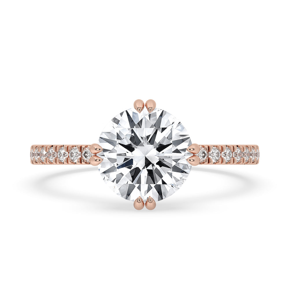 Hidden Halo Engagement Ring with Sparkling Round Diamond