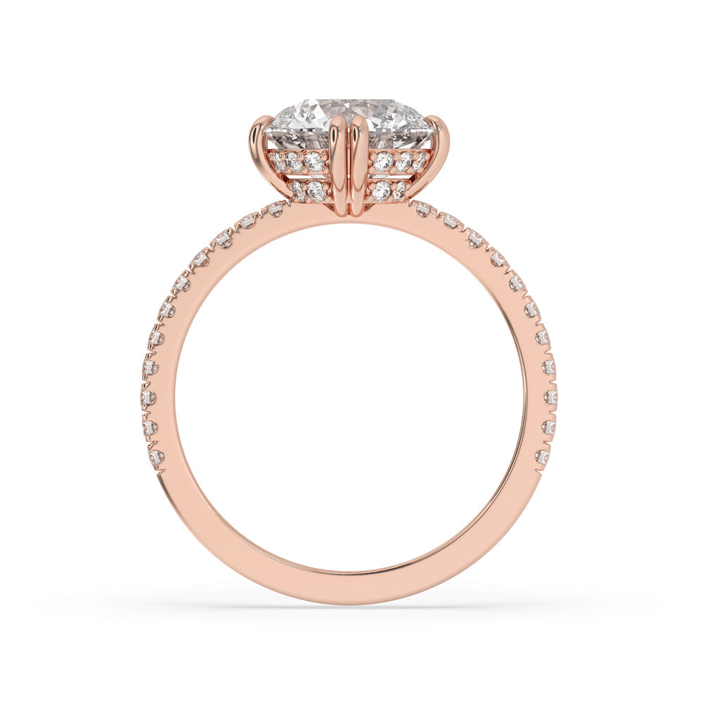2 Carat Round Diamond Ring With Pave Band