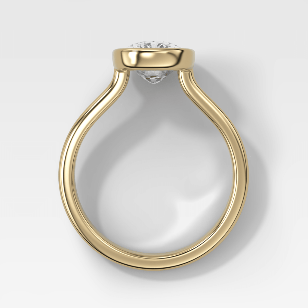 Double Row Penumbra Bezel Engagement Ring With Cushion Cut Diamond