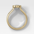 Double Row Penumbra Bezel Engagement Ring With Cushion Cut Diamond