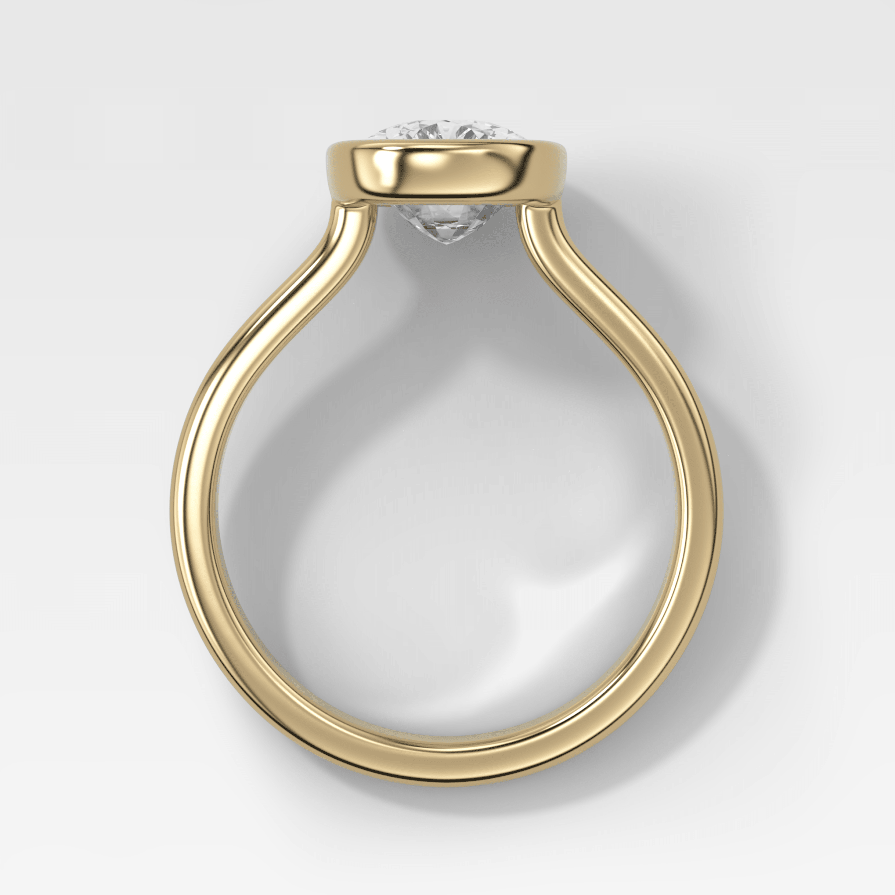 Double Row Penumbra Bezel Engagement Ring With Cushion Cut Diamond