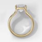 Double Row Solitaire Engagement Ring With Asscher Cut Diamond