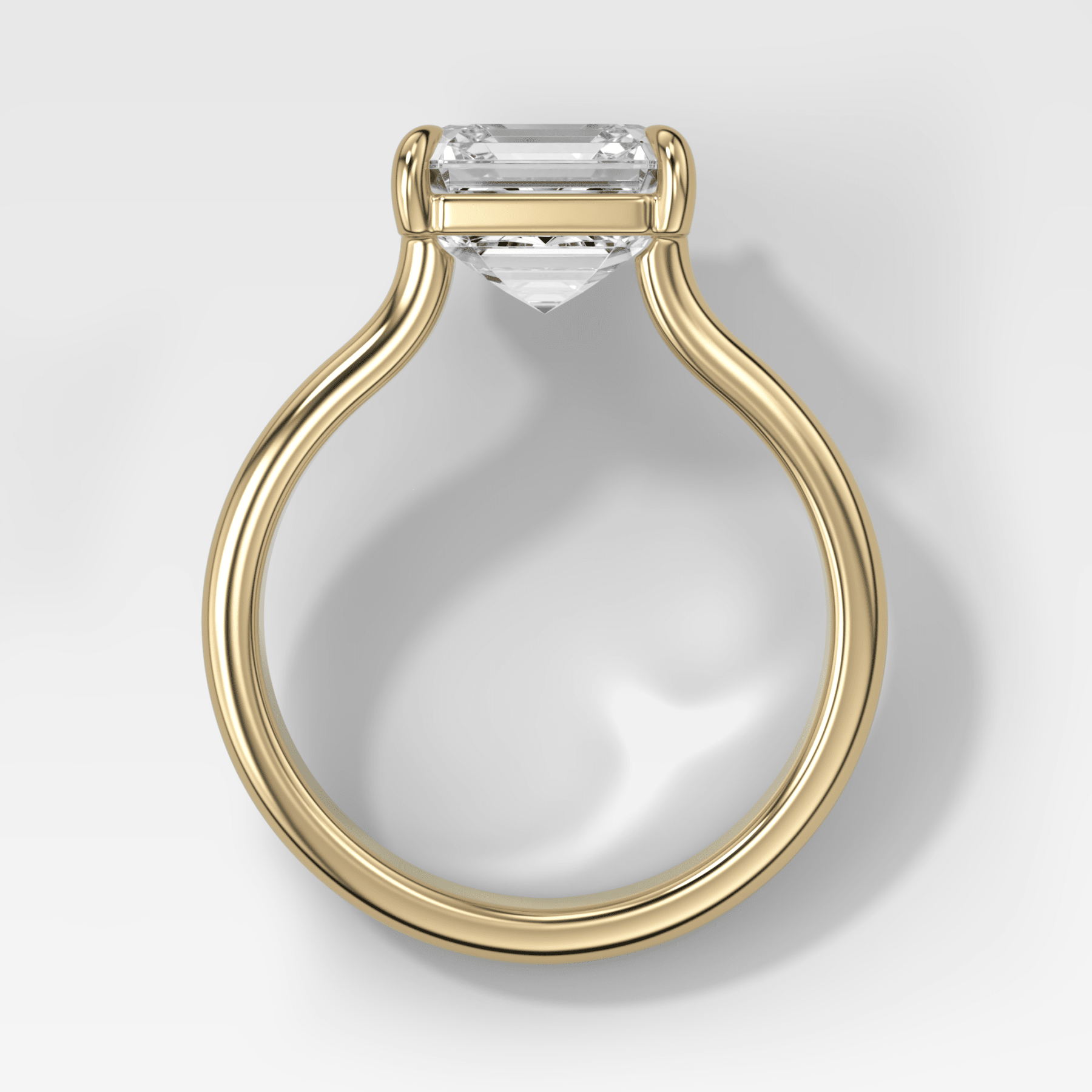 Double Row Solitaire Engagement Ring With Asscher Cut Diamond