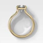 Double Row Solitaire Engagement Ring With Elongated Radiant Cut Diamond