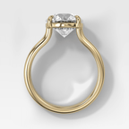 Double Row Solitaire Engagement Ring With Round Cut Diamond