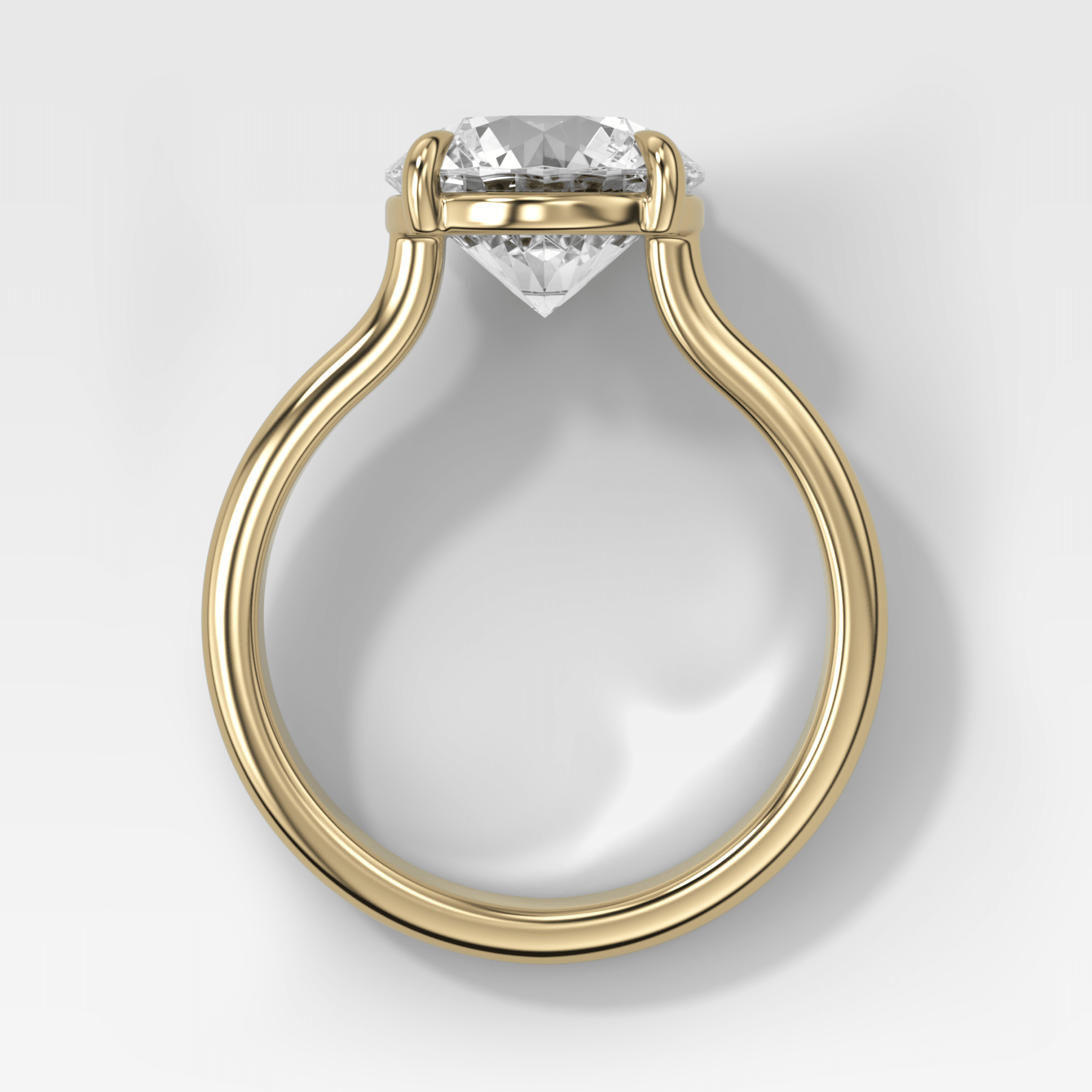 Double Row Solitaire Engagement Ring With Round Cut Diamond