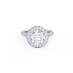 2.0 CT Round Brilliant Cut Moissanite Halo Engagement Ring