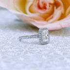 1.50 CT Radiant Cut Moissanite Double Halo Engagement Ring