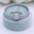 1.50 CT Radiant Cut Moissanite Double Halo Engagement Ring