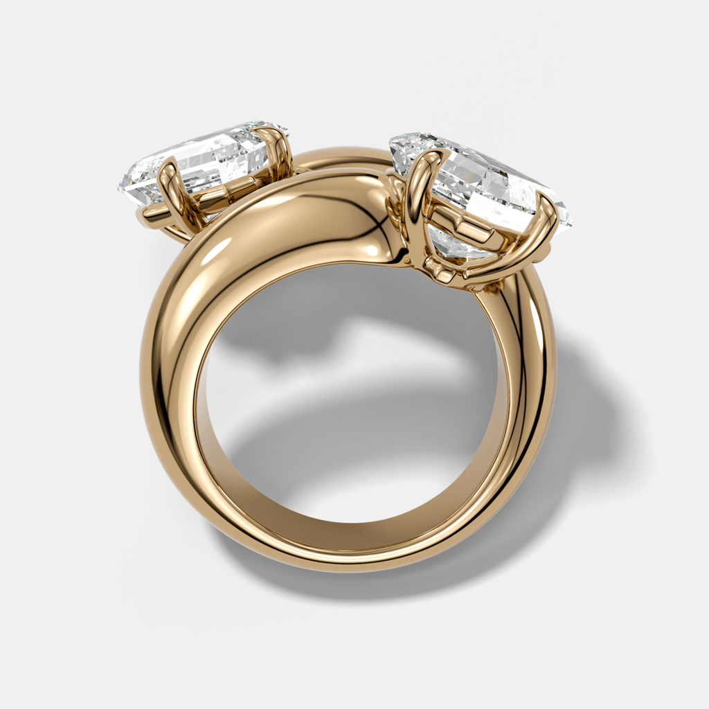 Double Wrap Engagement Ring with Asscher Cut Diamonds 6CTW