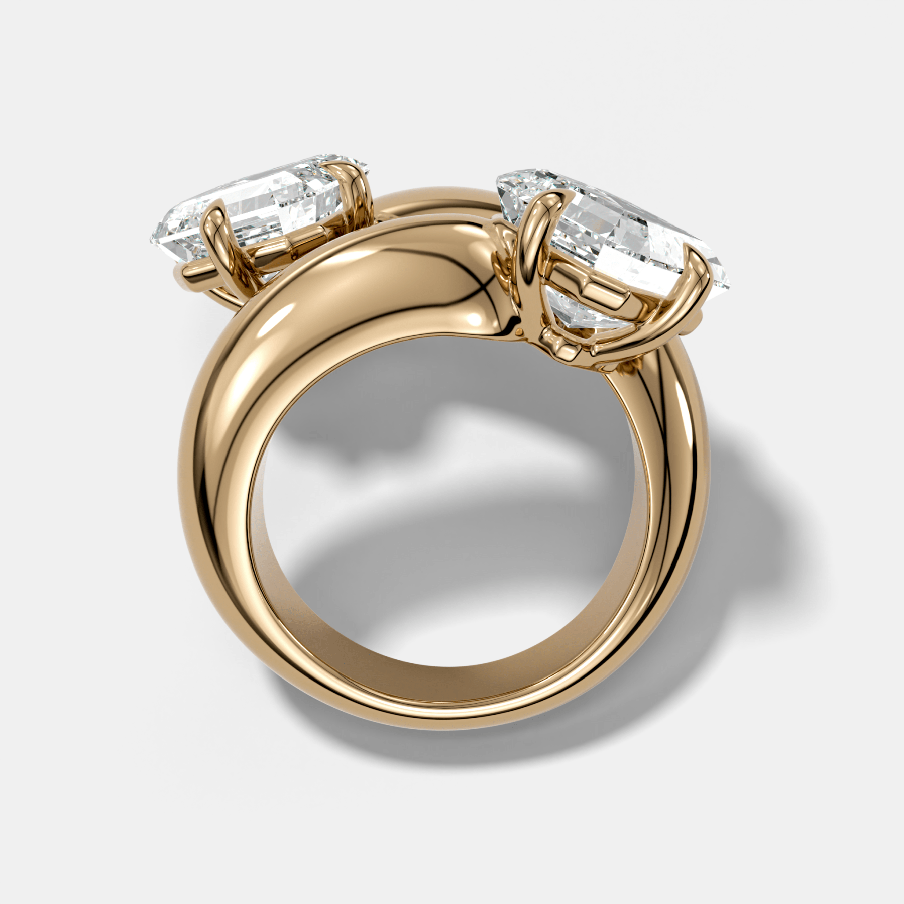 Double Wrap Engagement Ring with Asscher Cut Diamonds 6CTW