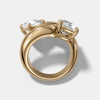 Double Wrap Engagement Ring with Elongated Cushion Cut Diamonds 6CTW