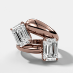 Double Wrap Engagement Ring with Emerald Cut Diamonds 6CTW