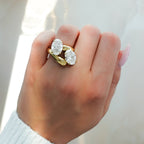 Double Wrap Engagement Ring with Oval Cut Diamonds 6CTW