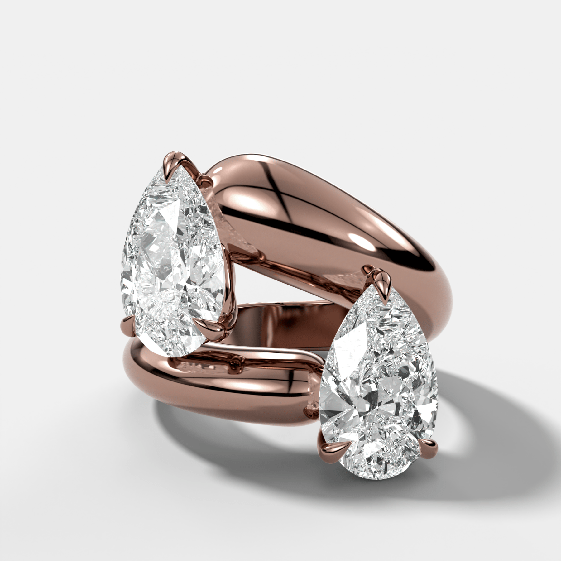 Double Wrap Engagement Ring with Pear Cut Diamonds 6CTW
