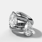 Double Wrap Engagement Ring with Pear Cut Diamonds 6CTW