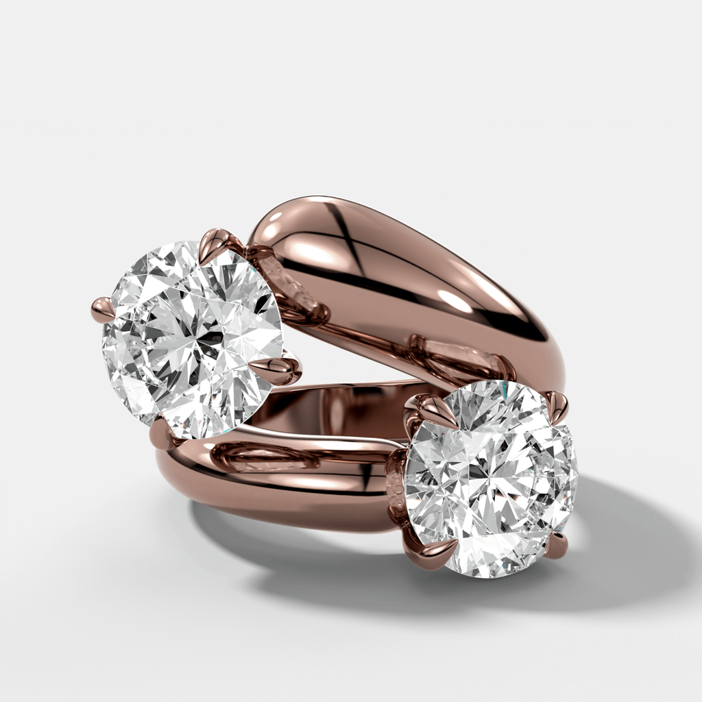 Double Wrap Engagement Ring with Round Cut Diamonds 6CTW