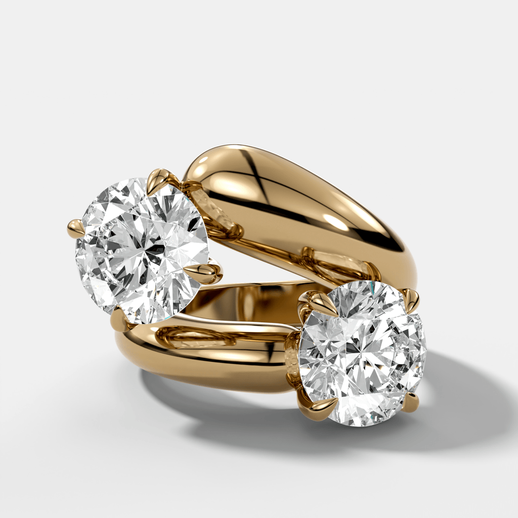 Double Wrap Engagement Ring with Round Cut Diamonds 6CTW