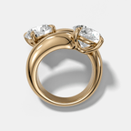 Double Wrap Engagement Ring with Round Cut Diamonds 6CTW