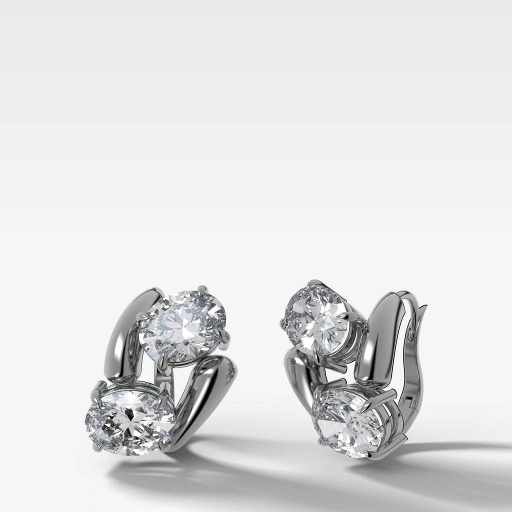 Double Wrap Oval Huggie Earrings
