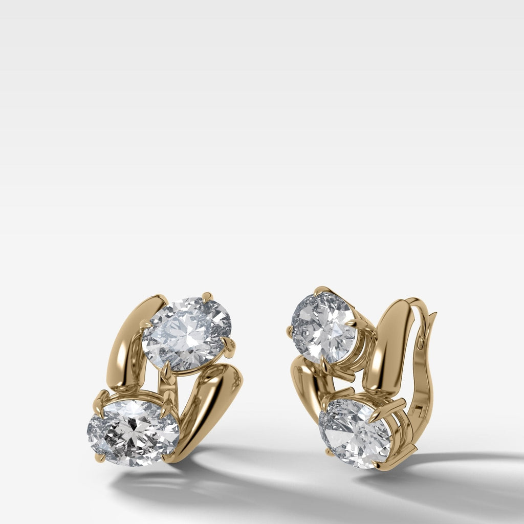 Double Wrap Oval Huggie Earrings