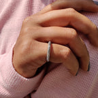 Round Cut Knife Edge Wedding Band