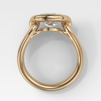 Dual Lasso Engagement Ring with East West Cushion Cut Diamond