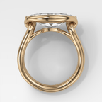 Dual Lasso Engagement Ring with East West Marquise Cut Diamond
