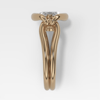 Dual Lasso Engagement Ring with East West Marquise Cut Diamond
