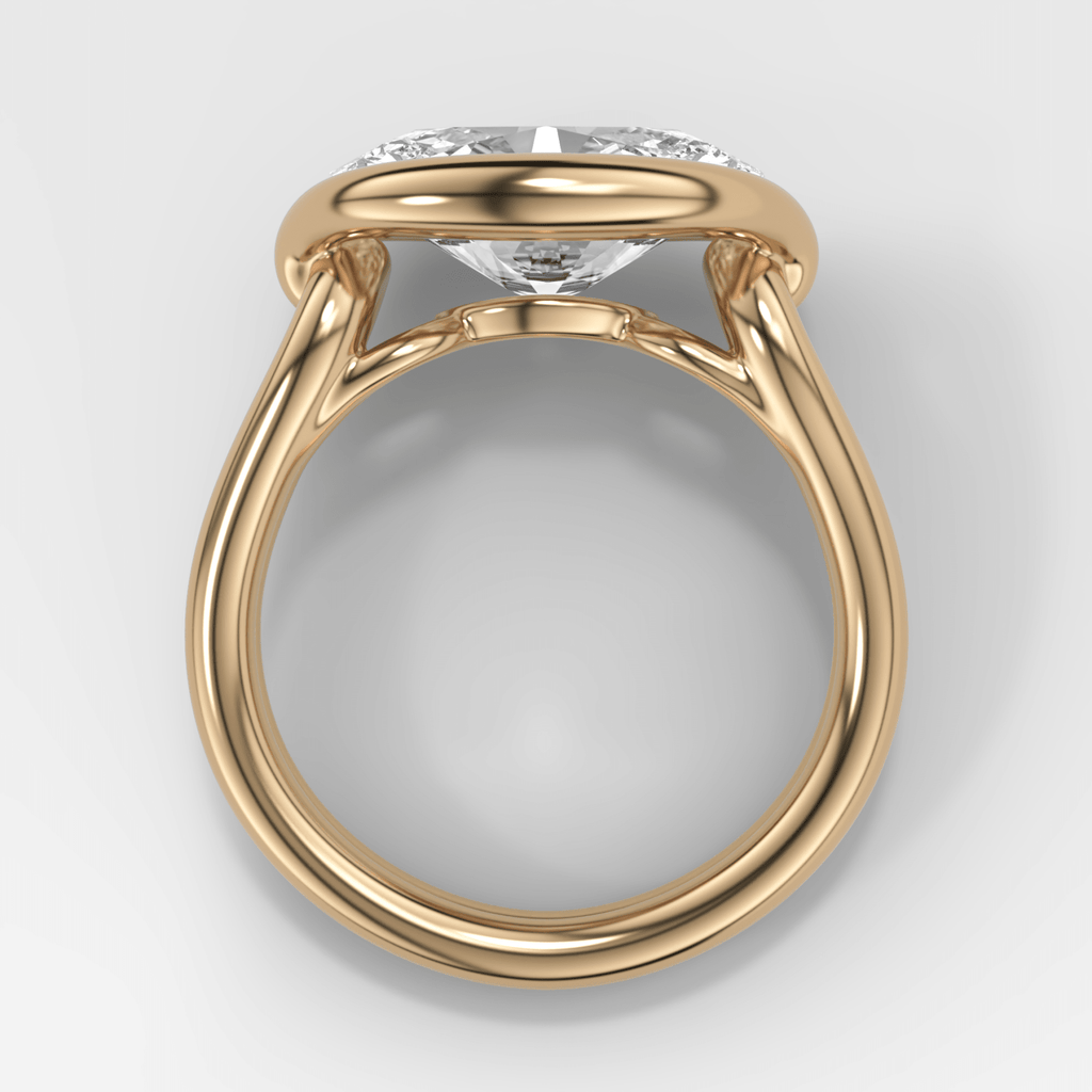 Dual Lasso Engagement Ring with East West Oval Cut Diamond