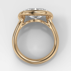 Dual Lasso Engagement Ring with East West Oval Cut Diamond