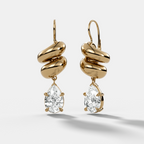 Dual Wrap Drop Earrings with Pear Cut Diamonds