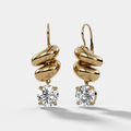 Dual Wrap Drop Earrings with Round Cut Diamonds