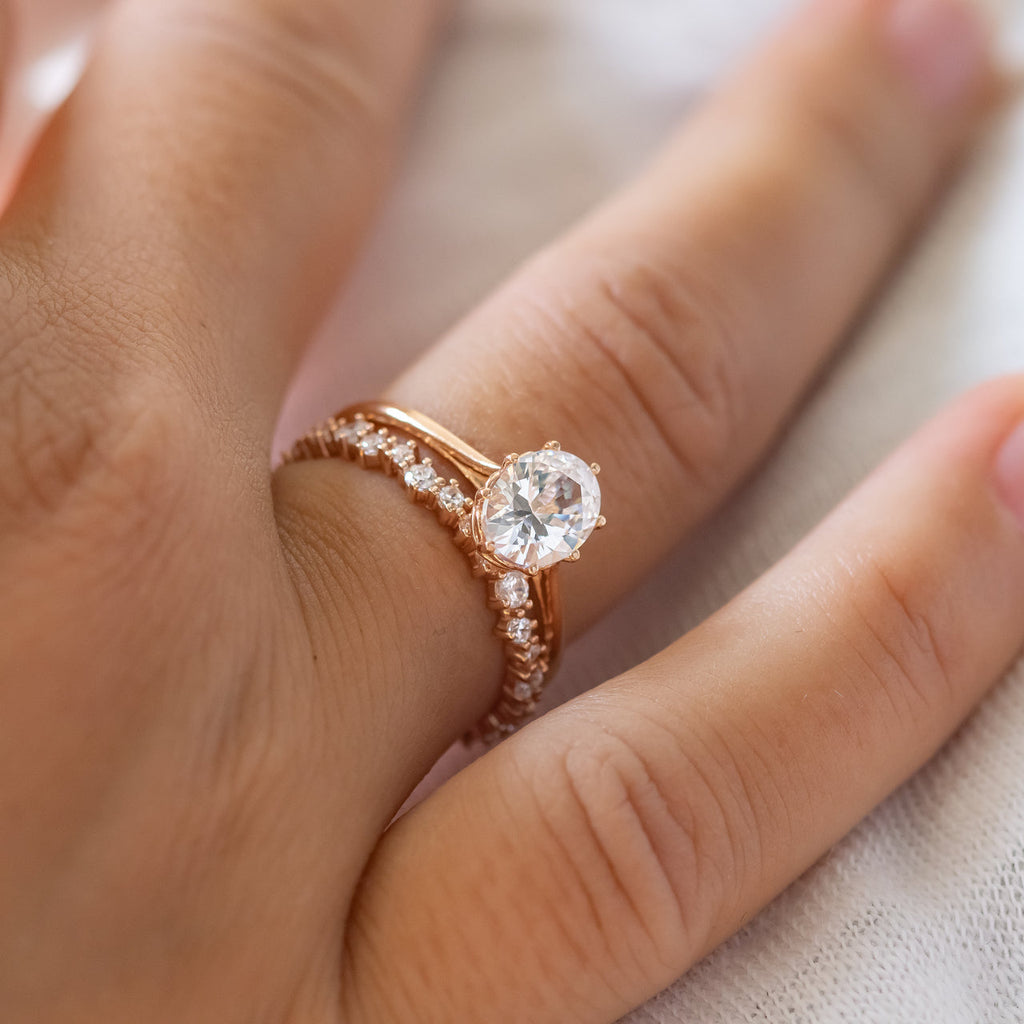 0.54 TCW Round Brilliant Cut Full Eternity Moissanite Wedding Band