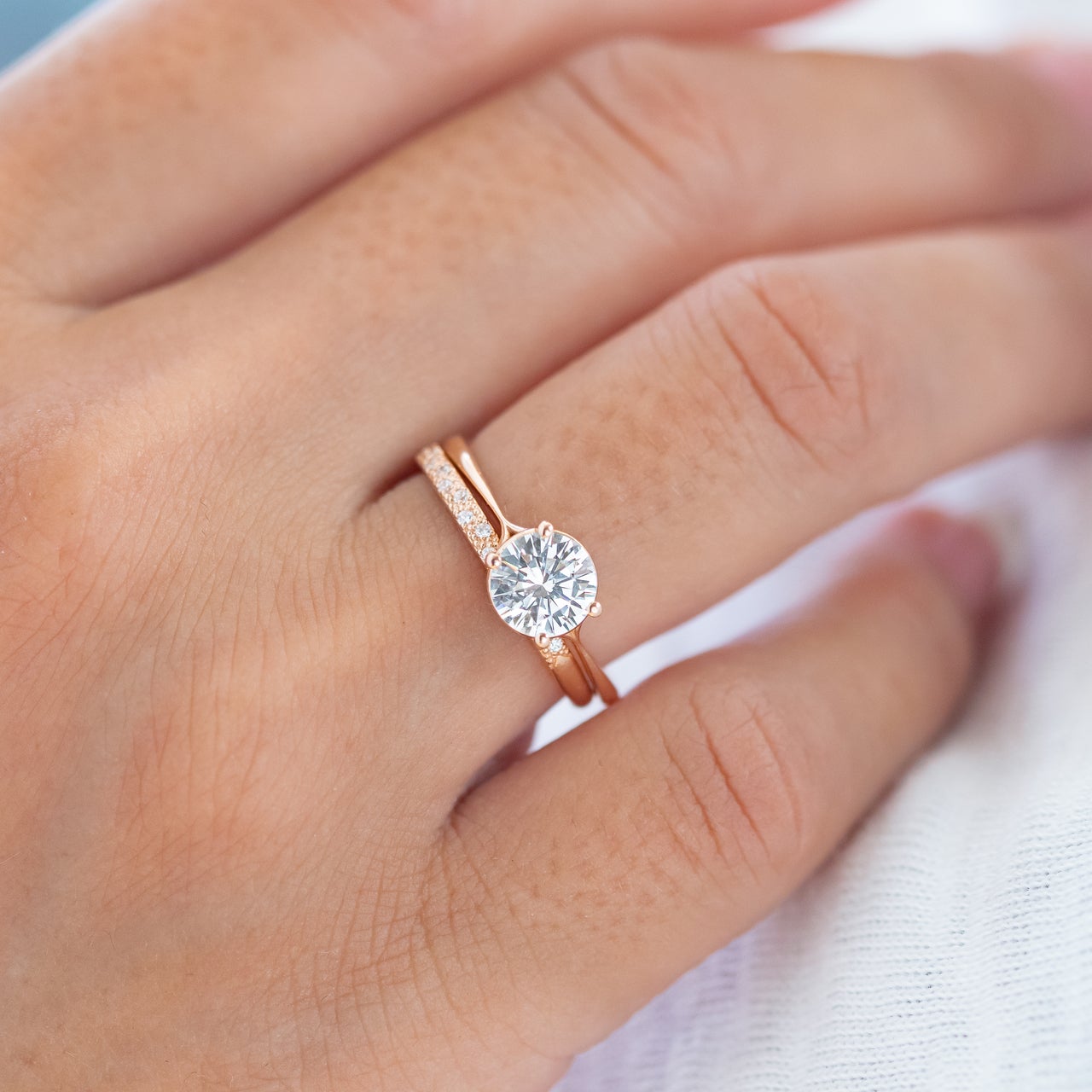 1.20 CT Round Cut Moissanite Solitaire Diamond Engagement Ring